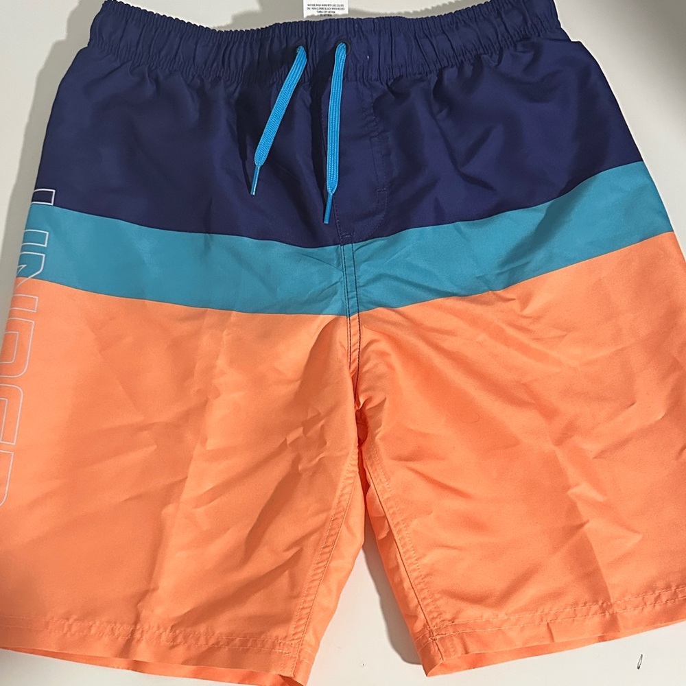 Under Armour Kids Swim Trunks - Navy, Teal, and Orange